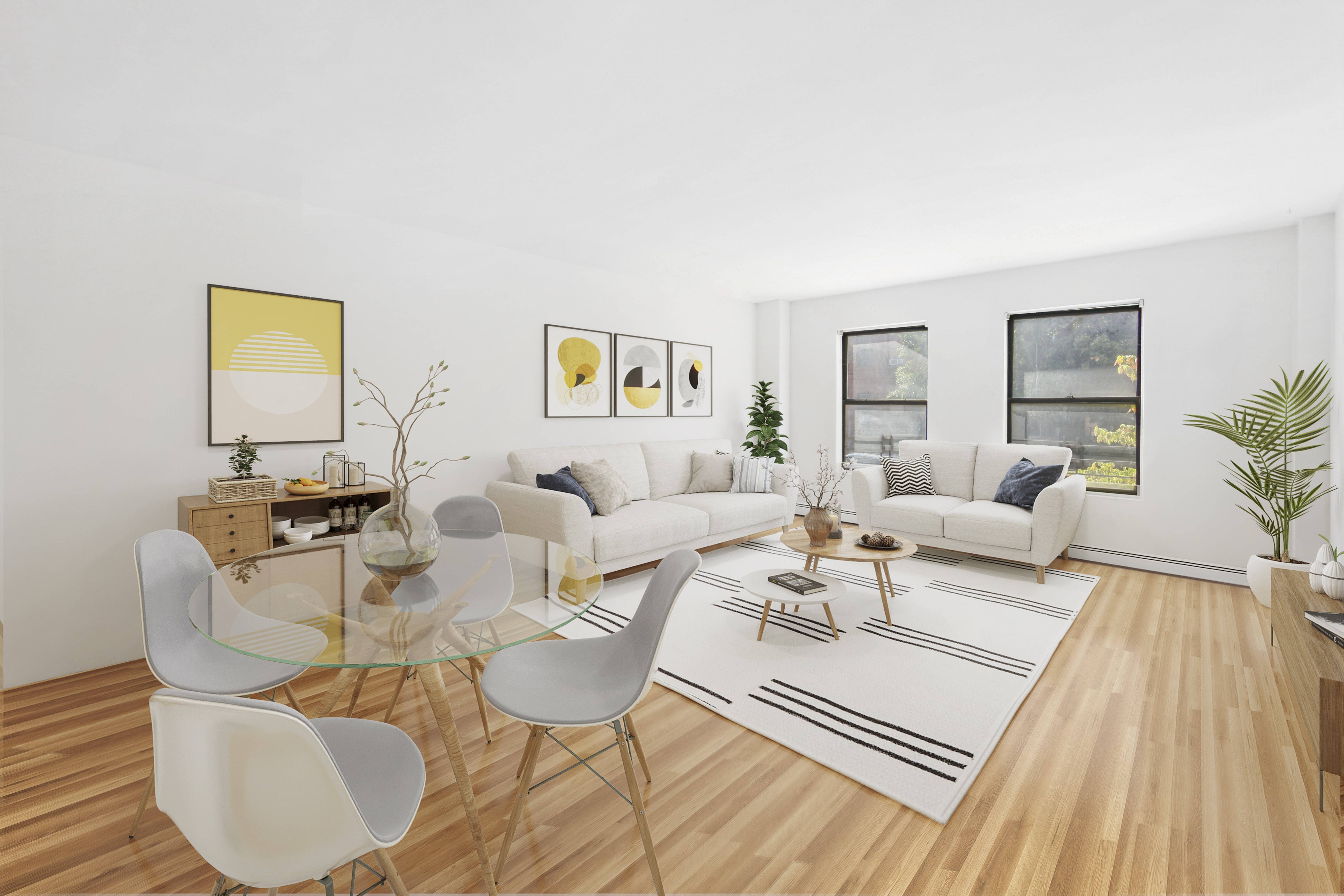 After virtual renovation - renovated living room